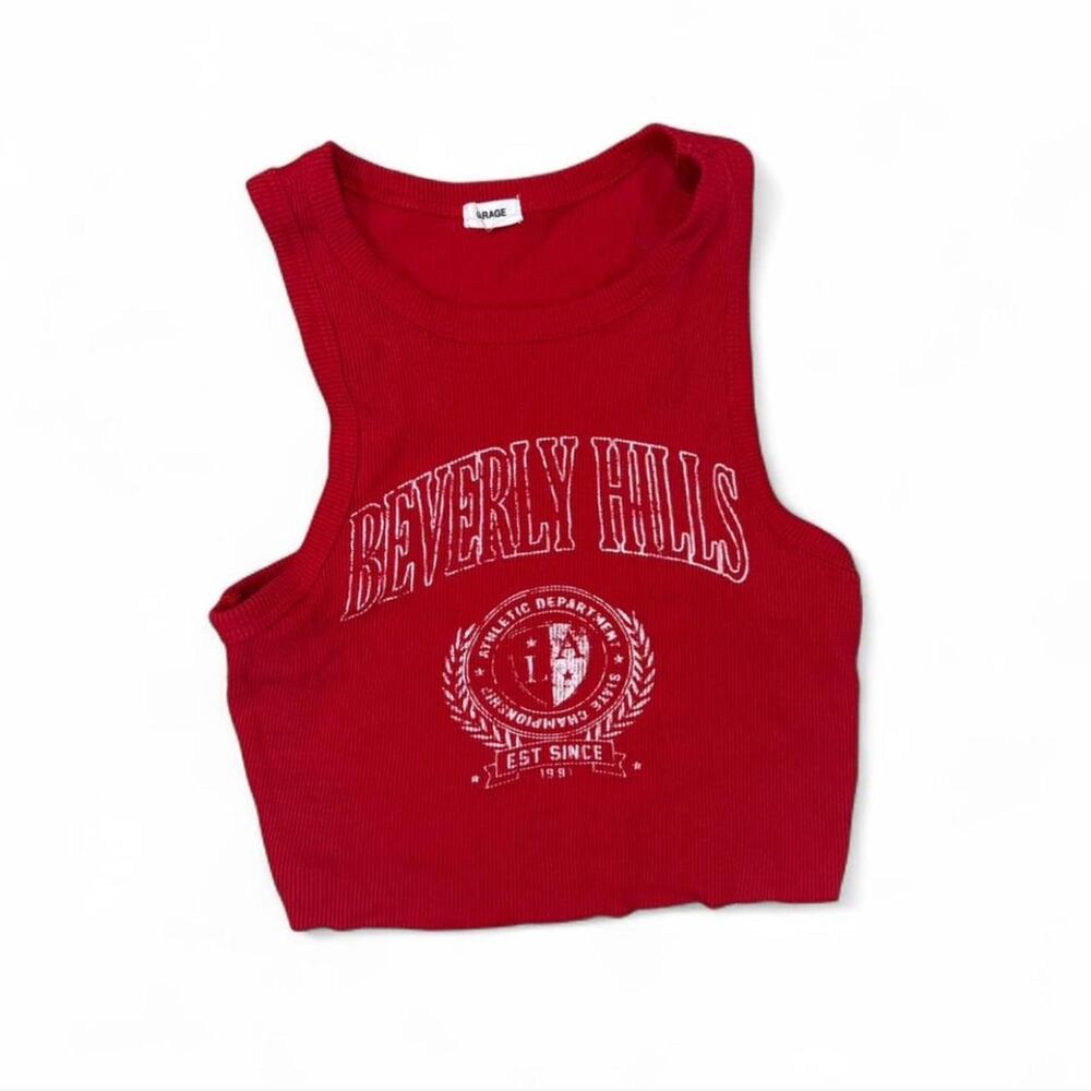 Garage Red Crop Top Tank Top Beverely Hills Crop top